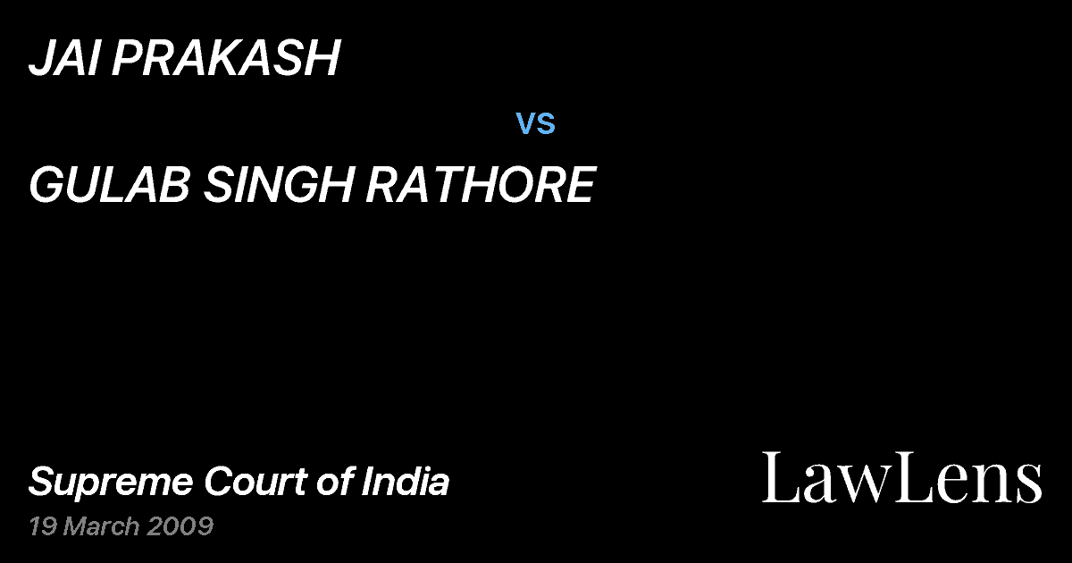 Preview image for JAI PRAKASH vs. GULAB SINGH RATHORE