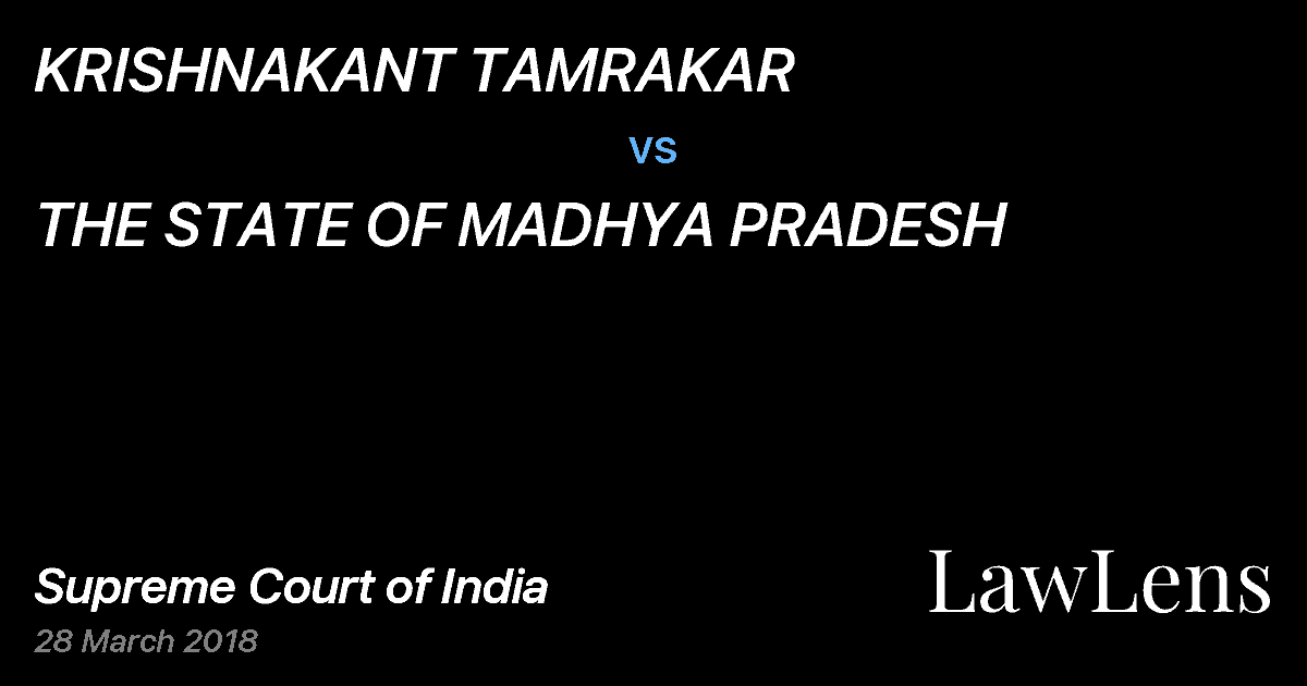 Preview image for KRISHNAKANT TAMRAKAR vs. THE STATE OF MADHYA PRADESH