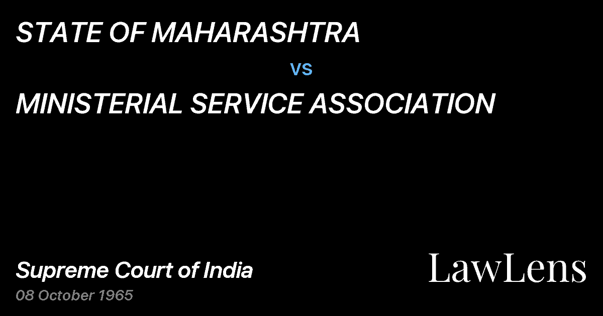 Preview image for STATE OF MAHARASHTRA vs. MINISTERIAL SERVICE ASSOCIATION