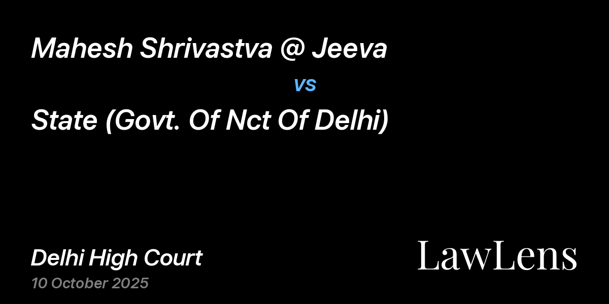 Preview image for Mahesh Shrivastva @ Jeeva vs. State (Govt. Of Nct Of Delhi)