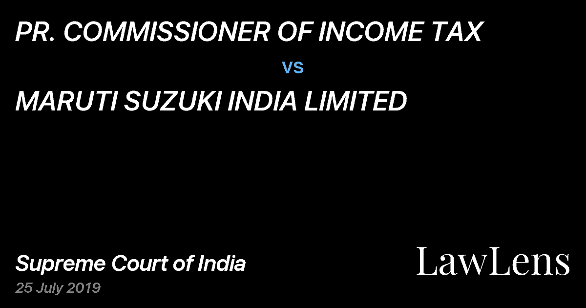 Preview image for PR. COMMISSIONER OF INCOME TAX vs. MARUTI SUZUKI INDIA LIMITED
