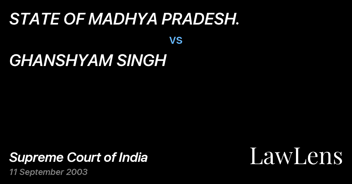 Preview image for STATE OF MADHYA PRADESH. vs. GHANSHYAM SINGH