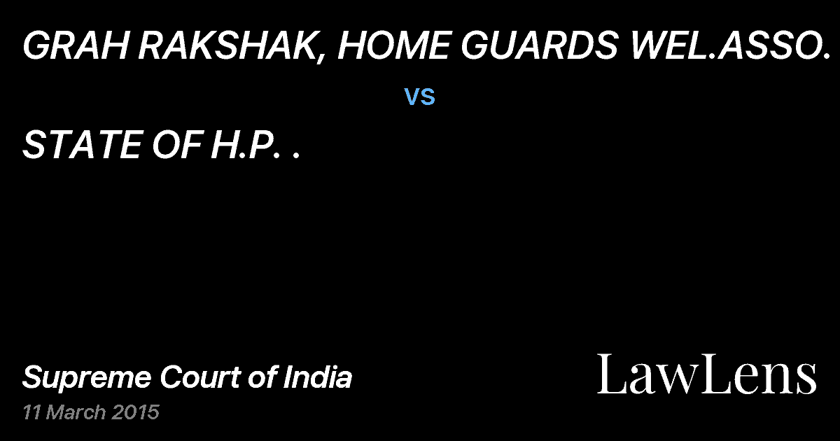 Preview image for GRAH RAKSHAK, HOME GUARDS WEL.ASSO. vs. STATE OF H.P. .