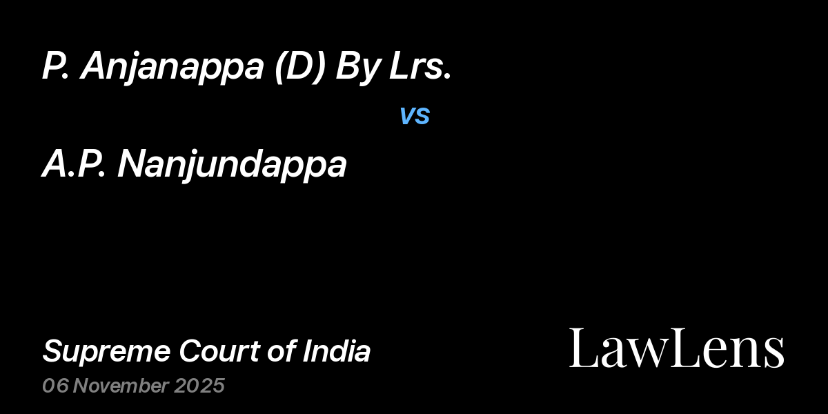 Preview image for P. Anjanappa (D) By Lrs.  vs. A.P. Nanjundappa
