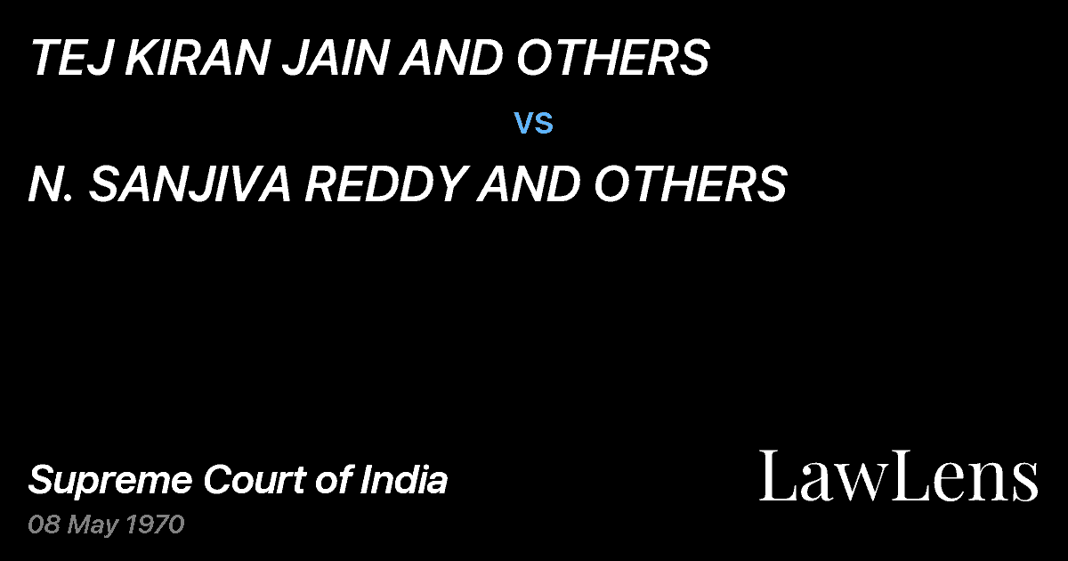Preview image for TEJ KIRAN JAIN AND OTHERS vs. N. SANJIVA REDDY AND OTHERS