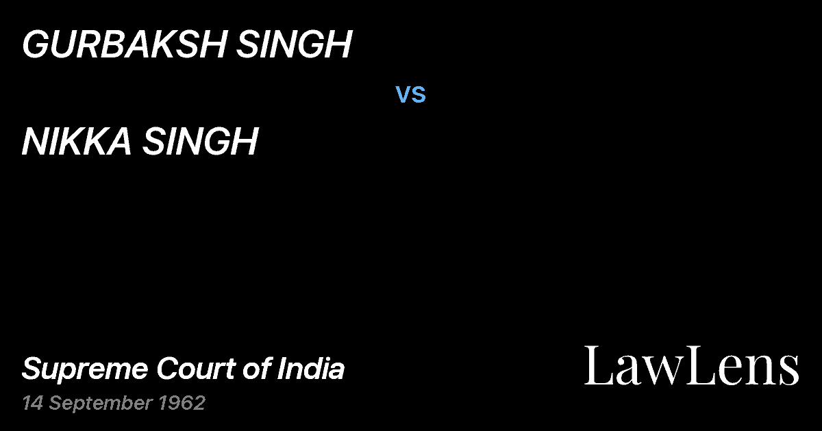 Preview image for GURBAKSH SINGH vs. NIKKA SINGH