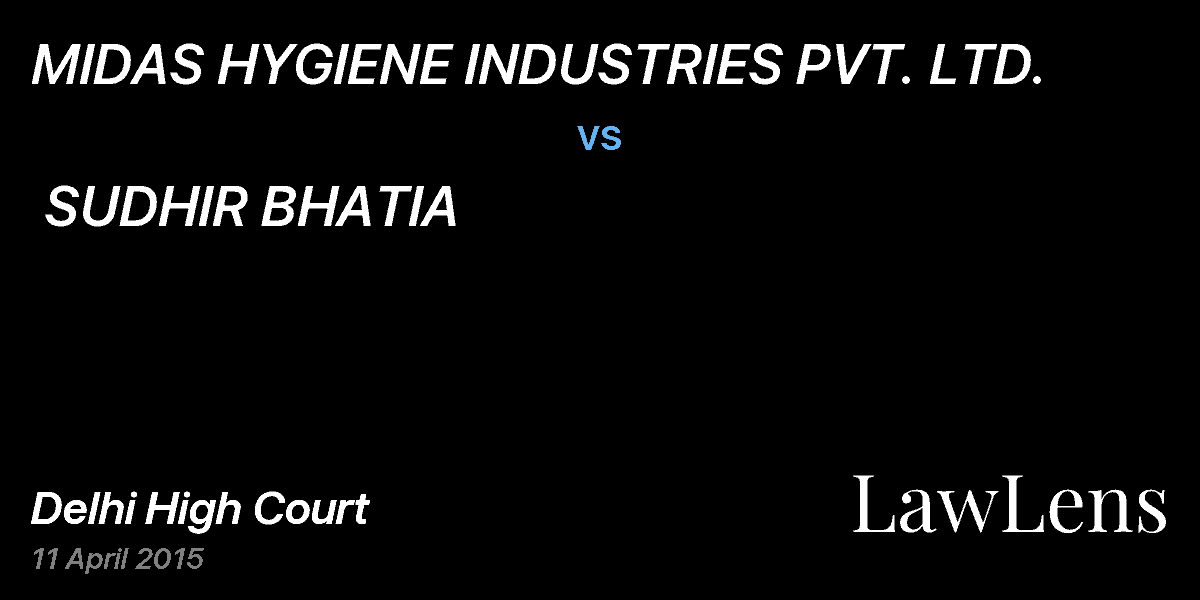 Preview image for MIDAS HYGIENE INDUSTRIES PVT. LTD.  vs.  SUDHIR BHATIA