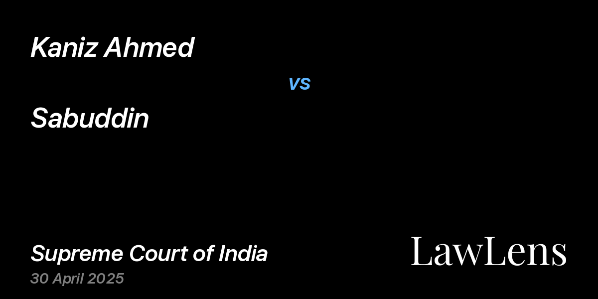 Preview image for Kaniz Ahmed vs. Sabuddin