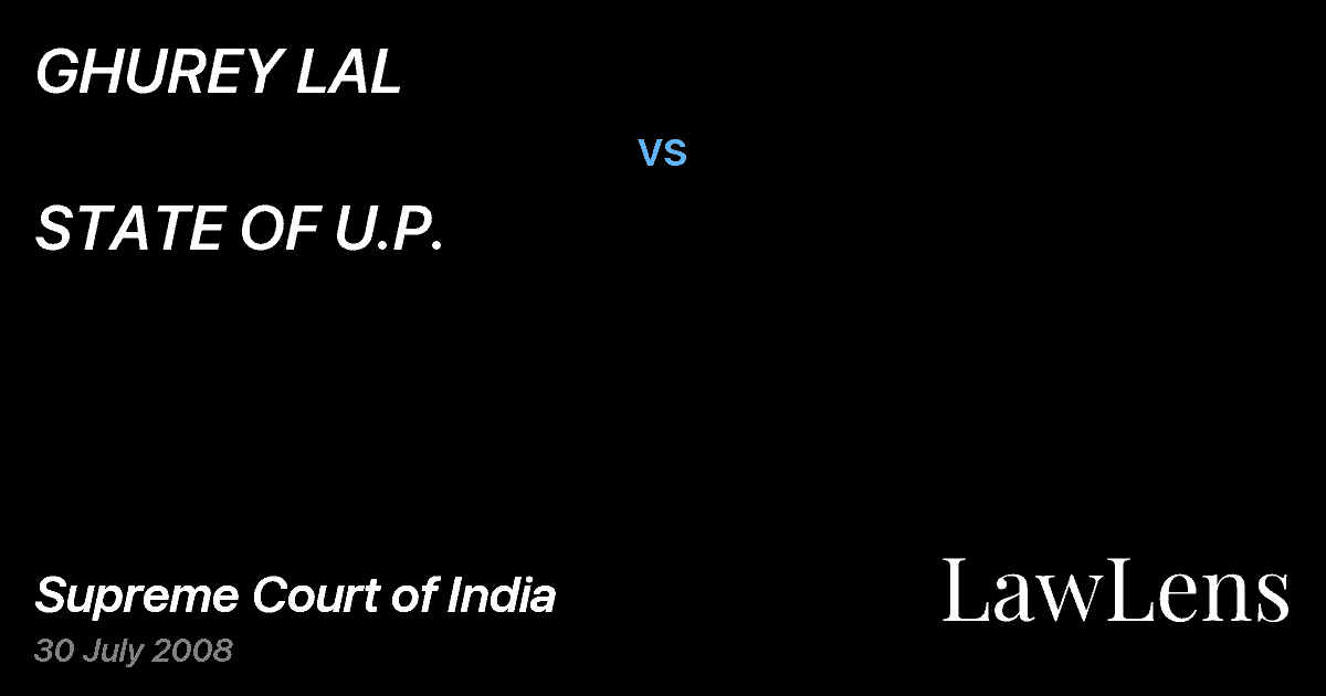 Preview image for GHUREY LAL vs. STATE OF U.P.