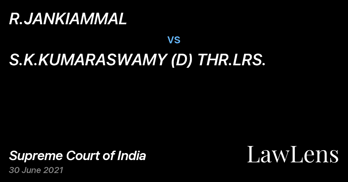 Preview image for R.JANKIAMMAL vs. S.K.KUMARASWAMY (D) THR.LRS.