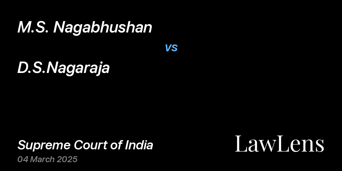 Preview image for M.S. Nagabhushan vs. D.S.Nagaraja