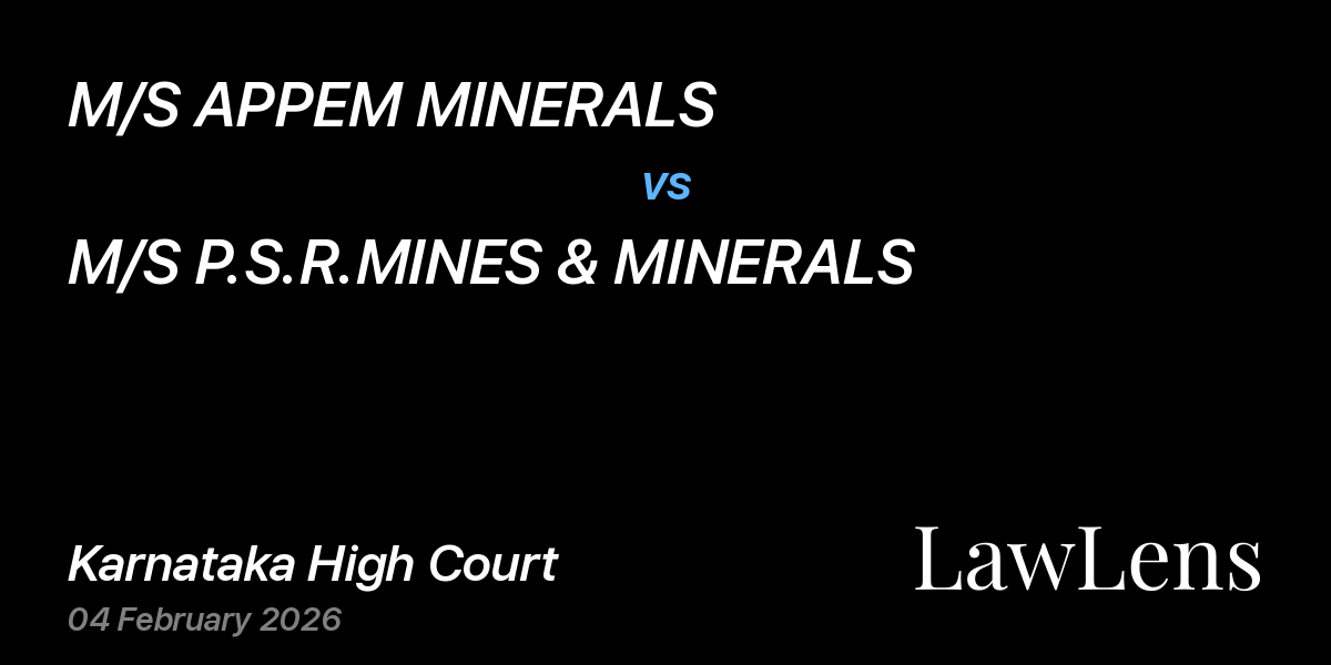 Preview image for M/S APPEM MINERALS vs. M/S P.S.R.MINES & MINERALS