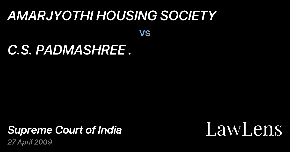 Preview image for AMARJYOTHI HOUSING SOCIETY vs. C.S. PADMASHREE .