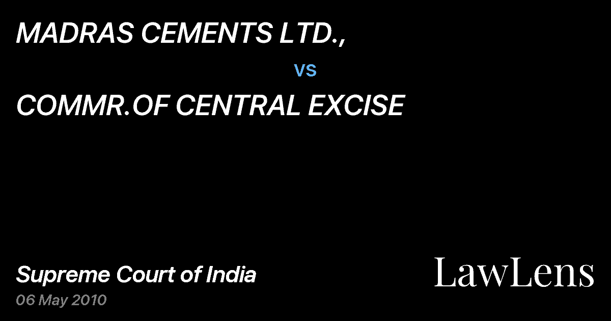 Preview image for MADRAS CEMENTS LTD., vs. COMMR.OF CENTRAL EXCISE