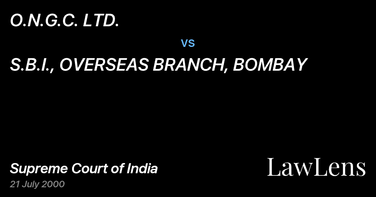 Preview image for O.N.G.C. LTD. vs. S.B.I., OVERSEAS BRANCH, BOMBAY
