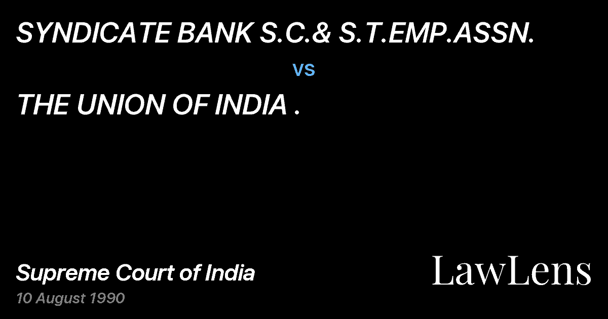 Preview image for SYNDICATE BANK S.C.& S.T.EMP.ASSN. vs. THE UNION OF INDIA .