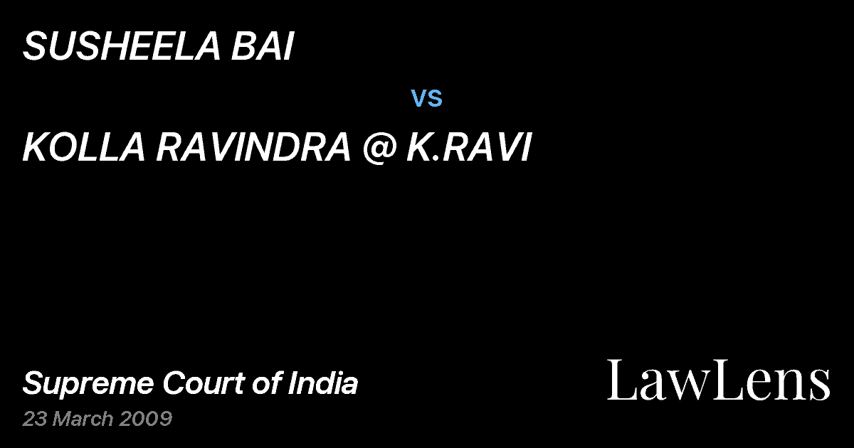 Preview image for SUSHEELA BAI vs. KOLLA RAVINDRA @ K.RAVI