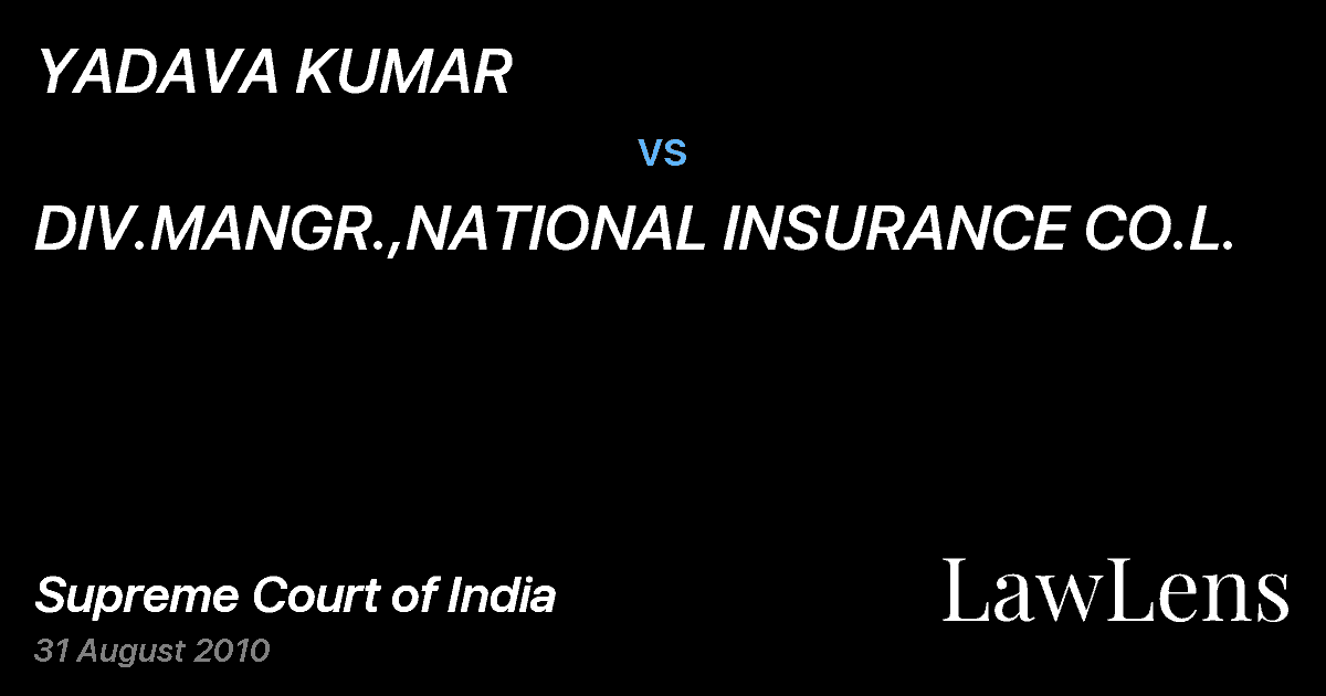 Preview image for YADAVA KUMAR vs. DIV.MANGR.,NATIONAL INSURANCE CO.L.