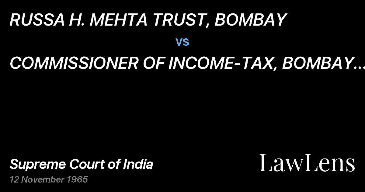Preview image for RUSSA H. MEHTA TRUST, BOMBAY vs. COMMISSIONER OF INCOME-TAX, BOMBAY CITY I