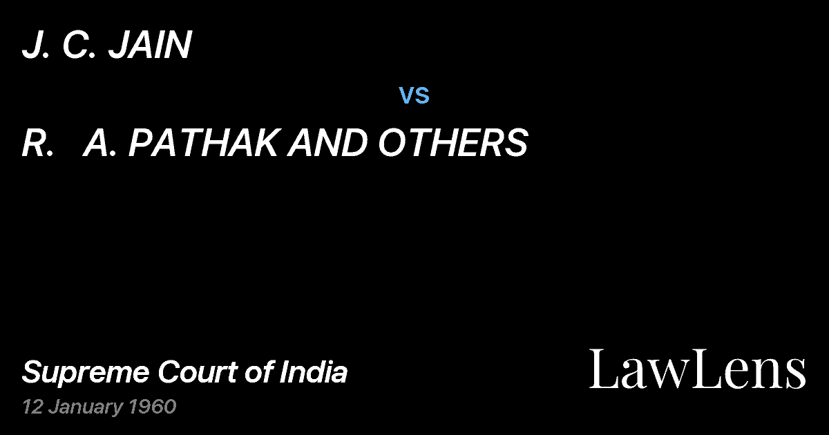 Preview image for J. C. JAIN vs. R.   A. PATHAK AND OTHERS