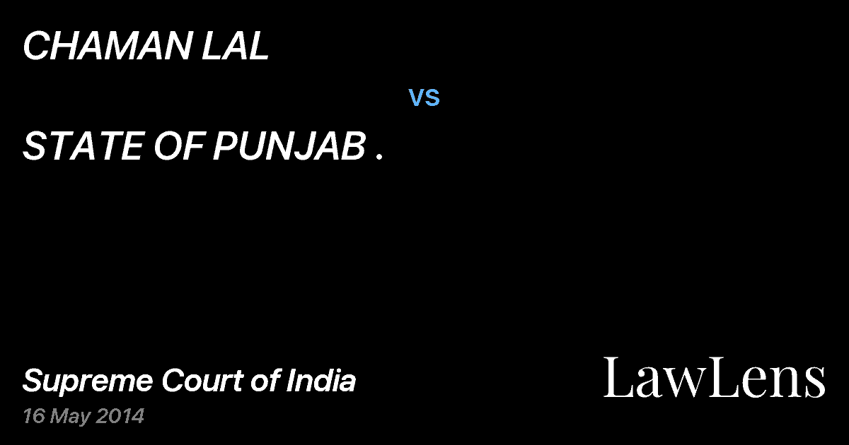Preview image for CHAMAN LAL vs. STATE OF PUNJAB .