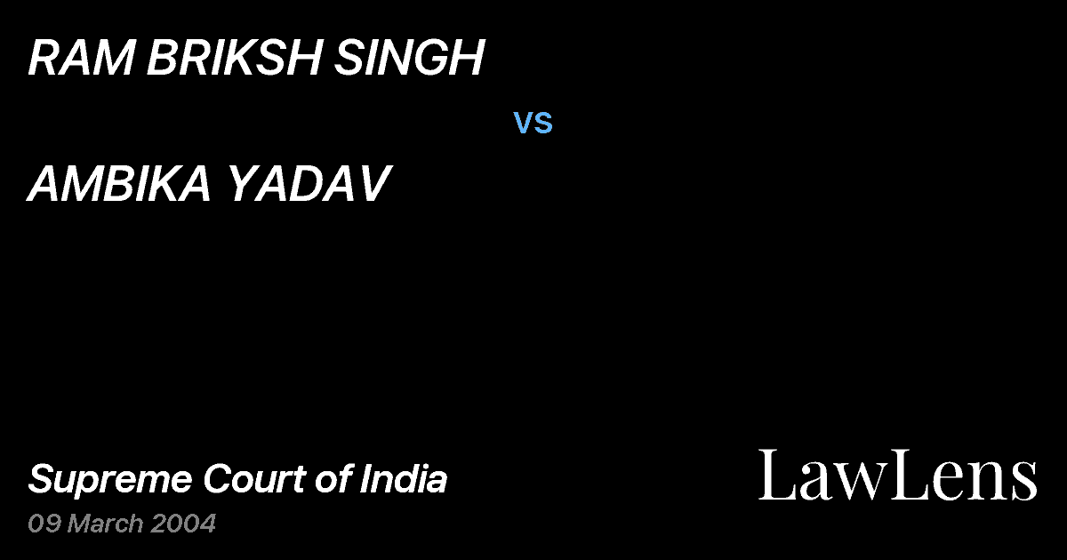 Preview image for RAM BRIKSH SINGH vs. AMBIKA YADAV
