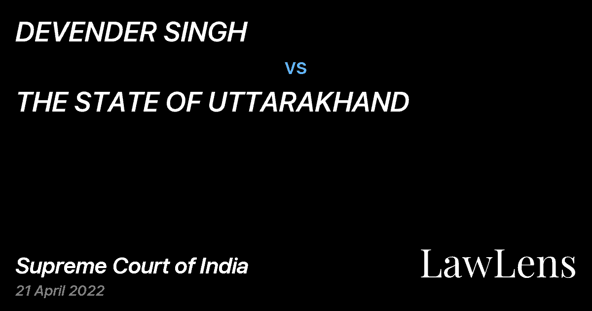 Preview image for DEVENDER SINGH vs. THE STATE OF UTTARAKHAND