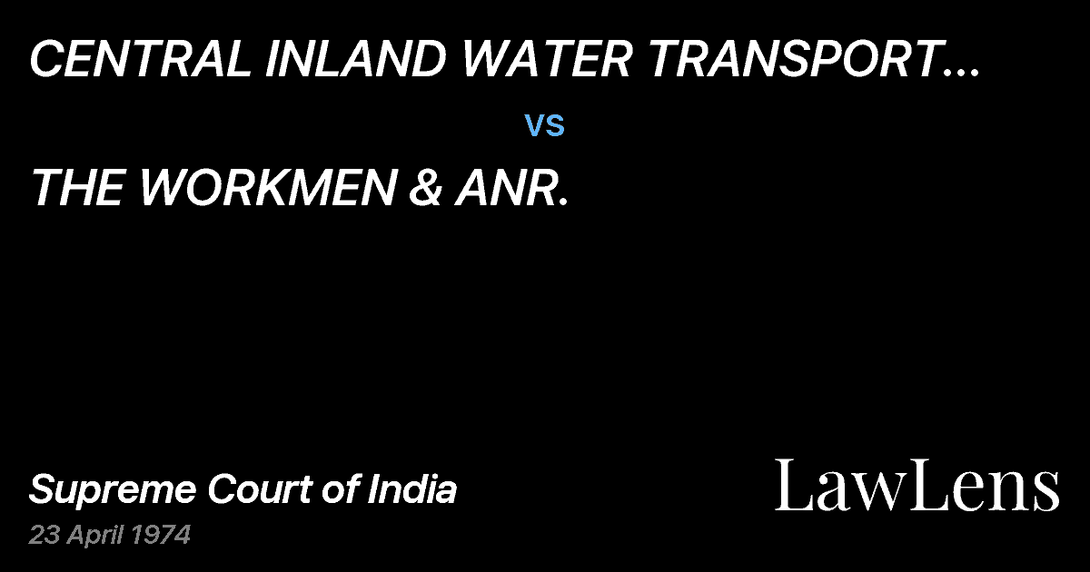 Preview image for CENTRAL INLAND WATER TRANSPORT	CORPORATIONLTD. vs. THE WORKMEN & ANR.