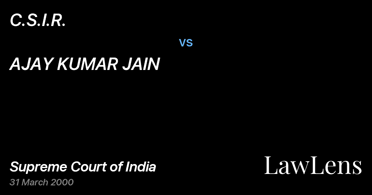 Preview image for C.S.I.R. vs. AJAY KUMAR JAIN