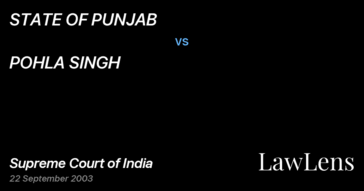 Preview image for STATE OF PUNJAB vs. POHLA SINGH