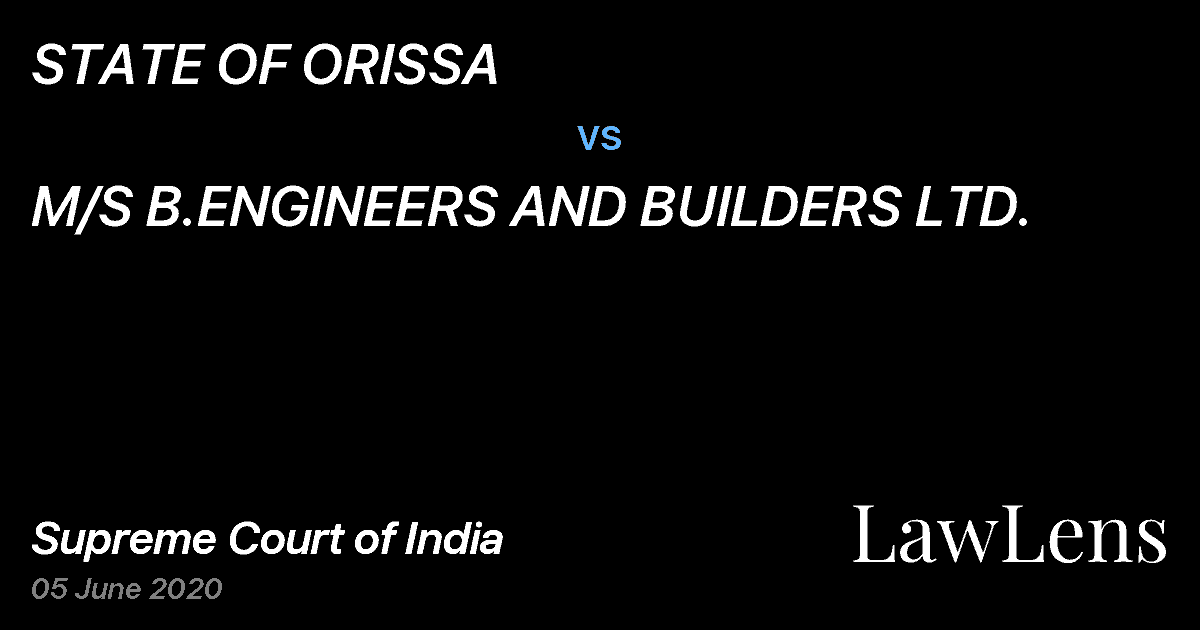 Preview image for STATE OF ORISSA vs. M/S B.ENGINEERS AND BUILDERS LTD.