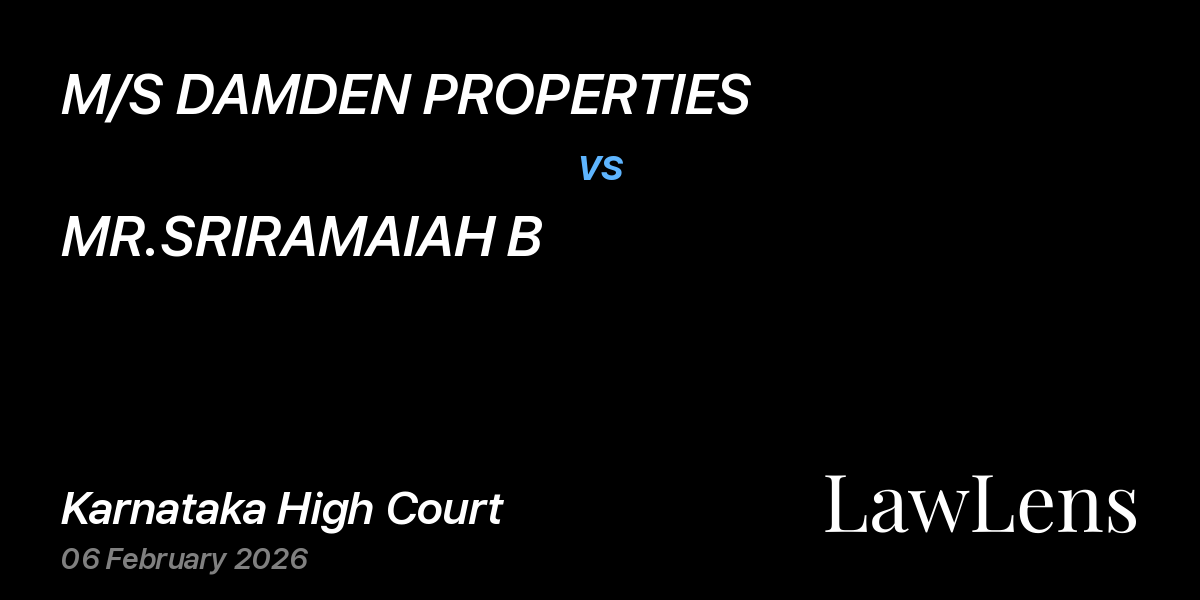 Preview image for M/S DAMDEN PROPERTIES vs. MR.SRIRAMAIAH B