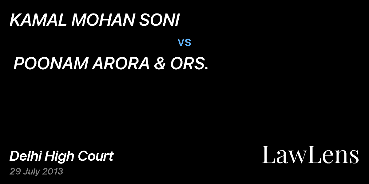 Preview image for KAMAL MOHAN SONI vs. POONAM ARORA & ORS.