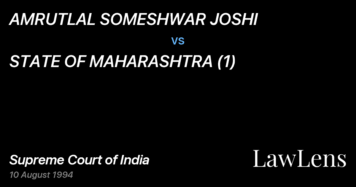 Preview image for AMRUTLAL SOMESHWAR JOSHI vs. STATE OF MAHARASHTRA (1)