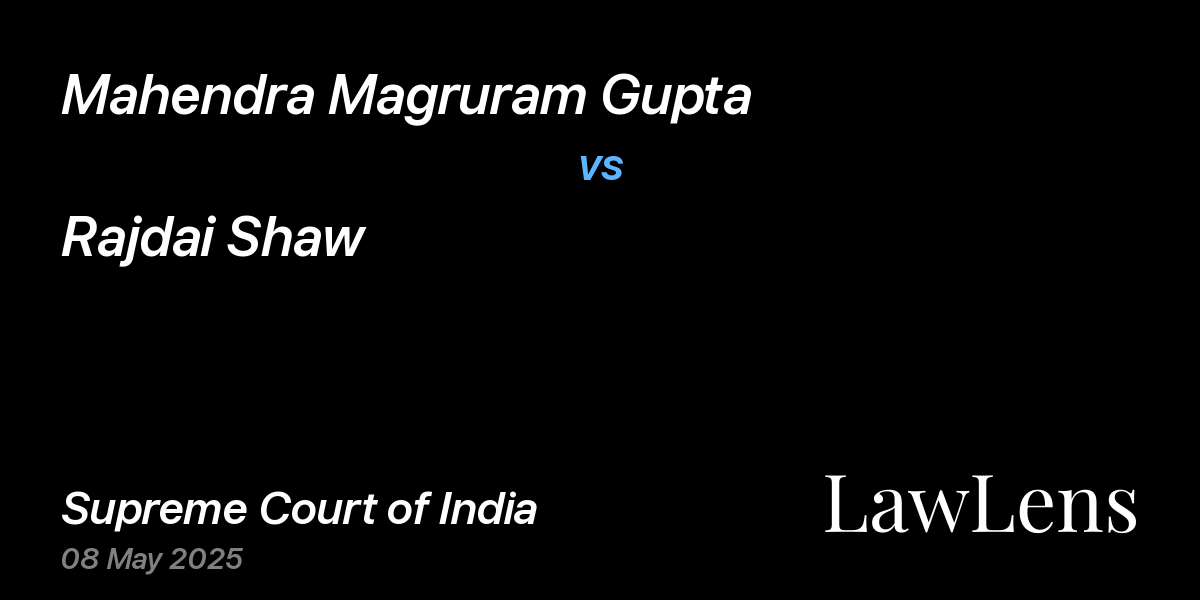 Preview image for Mahendra Magruram Gupta vs. Rajdai Shaw