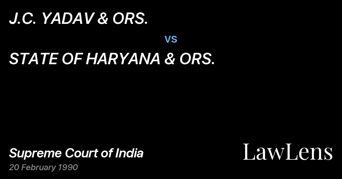 Preview image for J.C. YADAV & ORS. vs. STATE OF HARYANA & ORS.