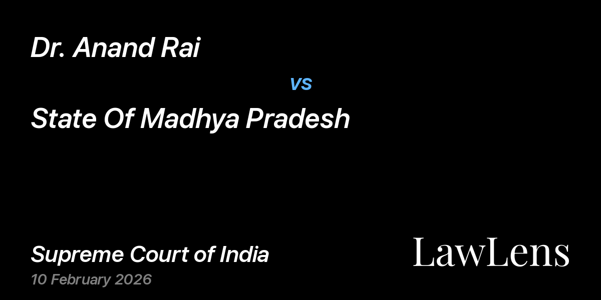 Preview image for Dr. Anand Rai vs. State Of Madhya Pradesh