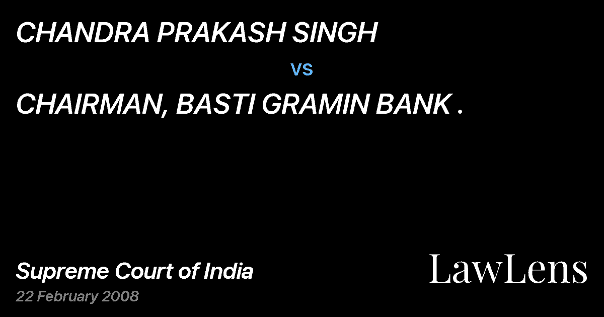 Preview image for CHANDRA PRAKASH SINGH vs. CHAIRMAN, BASTI GRAMIN BANK .