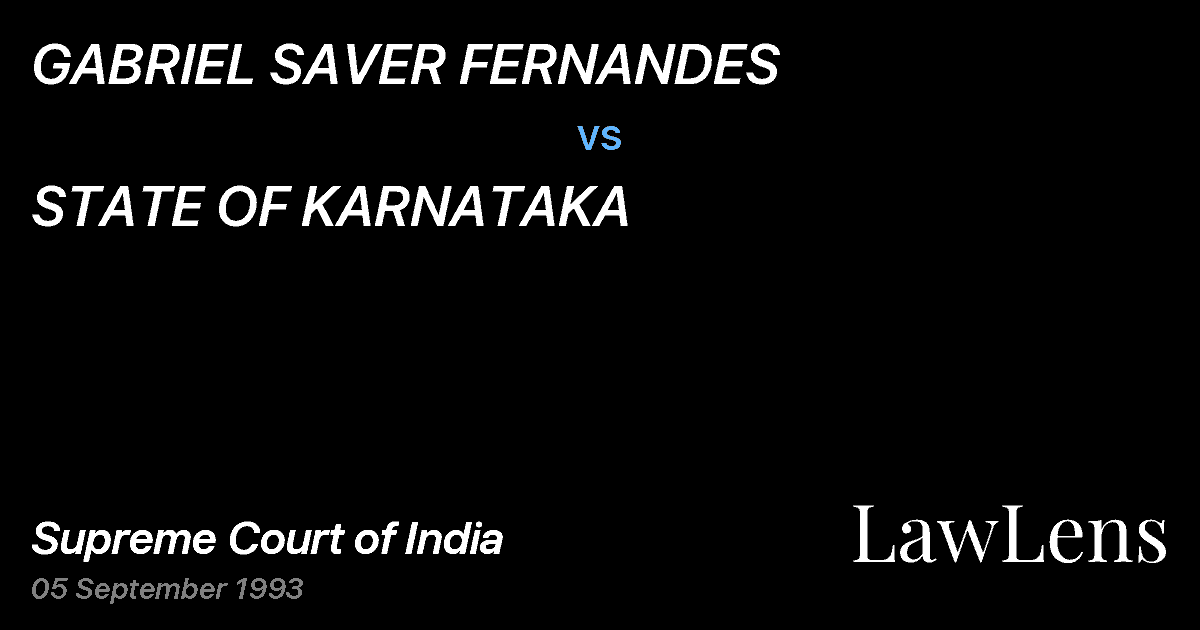 Preview image for GABRIEL SAVER FERNANDES vs. STATE OF KARNATAKA