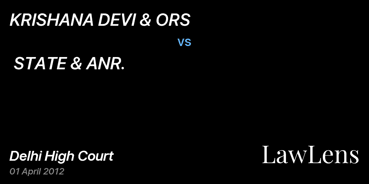 Preview image for KRISHANA DEVI & ORS   vs.  STATE & ANR.  