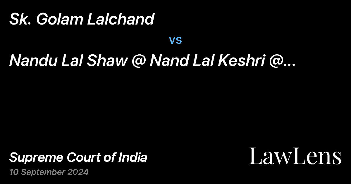 Preview image for Sk. Golam Lalchand vs. Nandu Lal Shaw @ Nand Lal Keshri @ Nandu Lal Bayes
