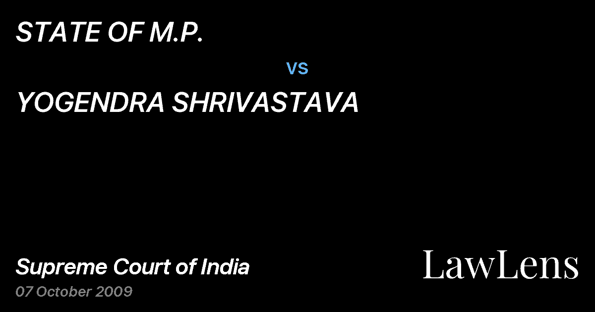 Preview image for STATE OF M.P. vs. YOGENDRA SHRIVASTAVA