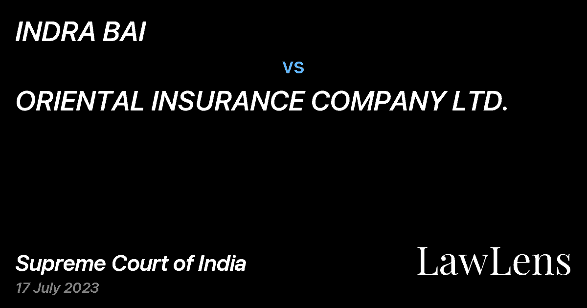 Preview image for INDRA BAI vs. ORIENTAL INSURANCE COMPANY LTD.