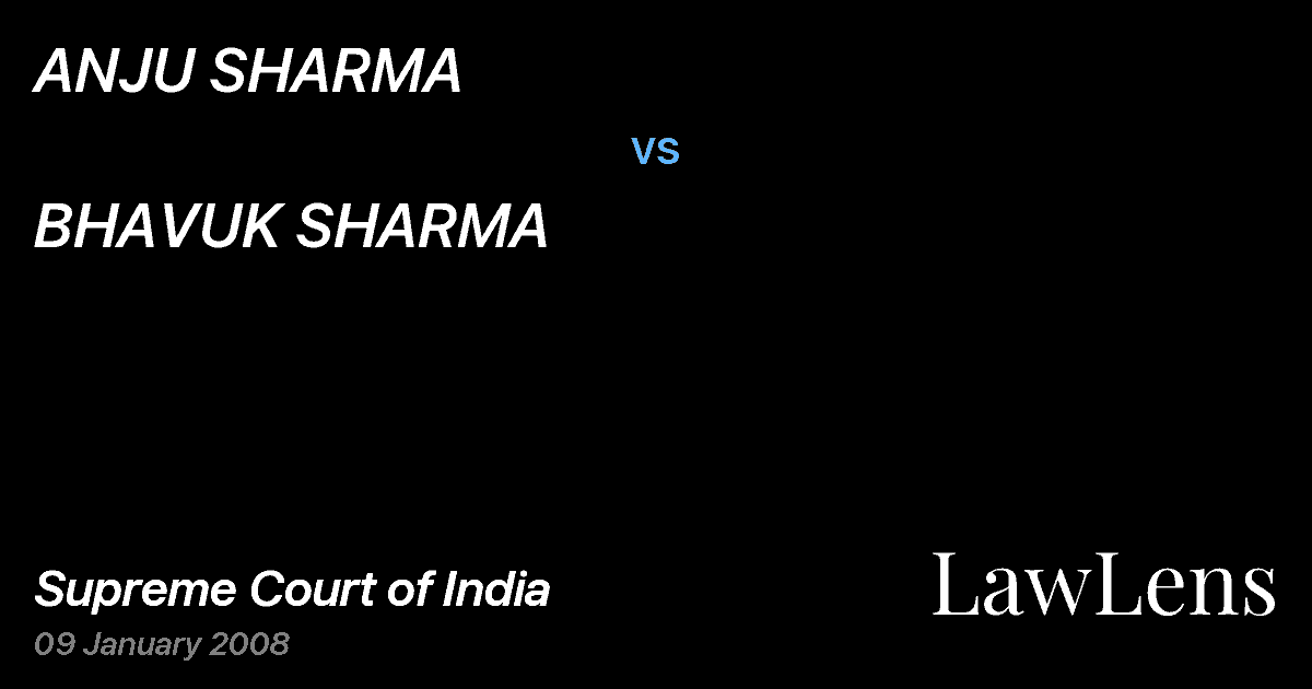 Preview image for ANJU SHARMA vs. BHAVUK SHARMA