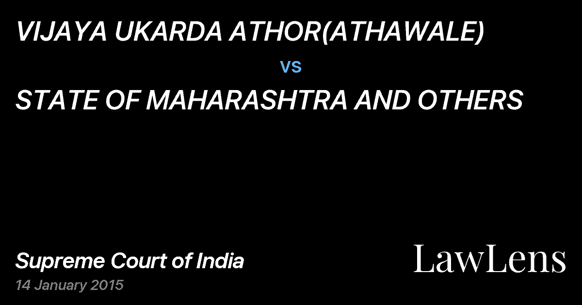 Preview image for VIJAYA UKARDA ATHOR(ATHAWALE) vs. STATE OF MAHARASHTRA AND OTHERS