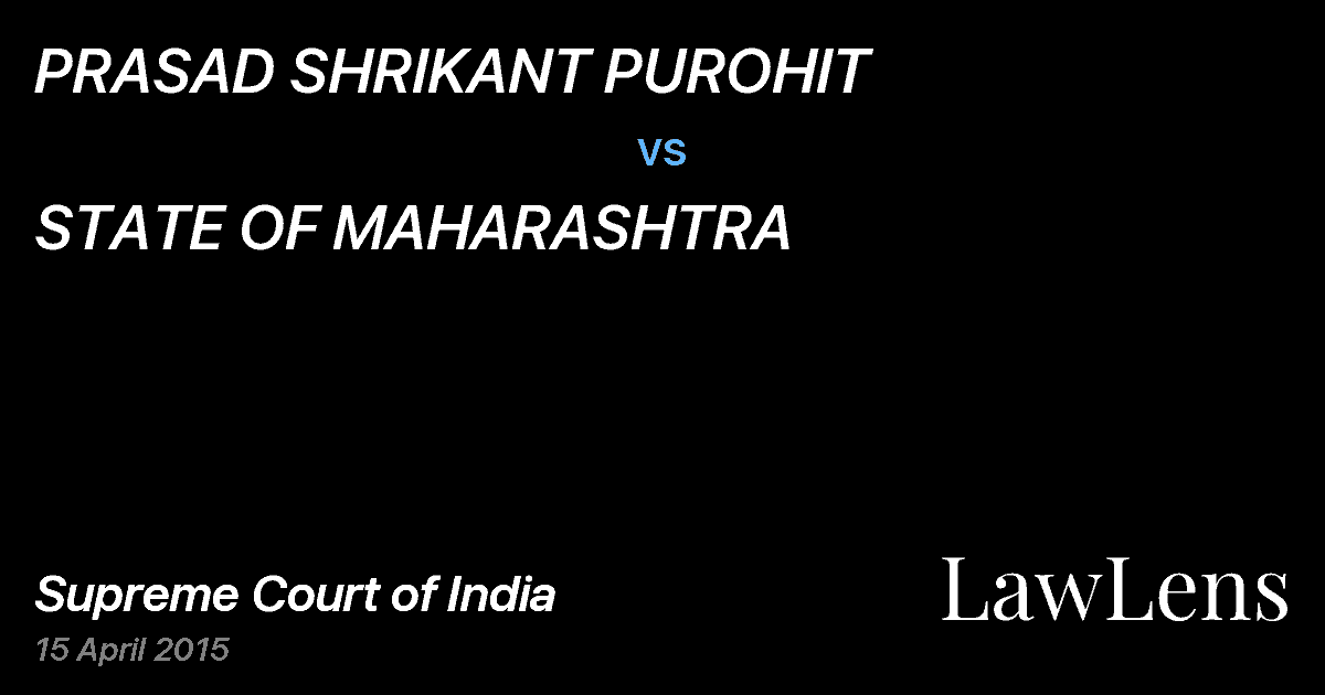 Preview image for PRASAD SHRIKANT PUROHIT vs. STATE OF MAHARASHTRA