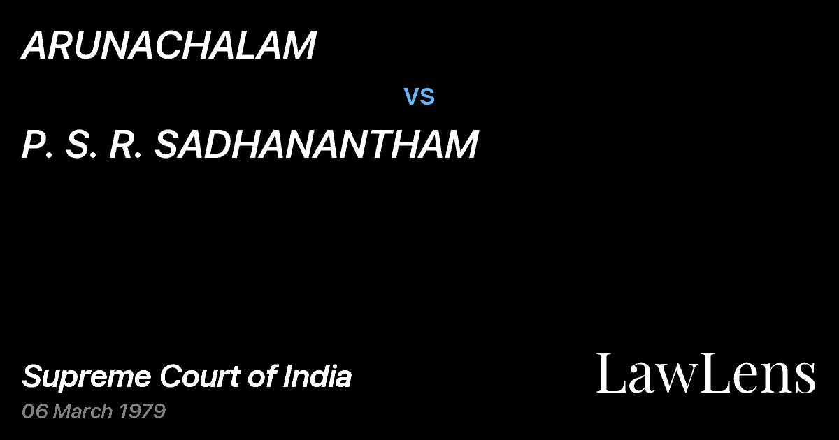 Preview image for ARUNACHALAM vs. P. S. R. SADHANANTHAM