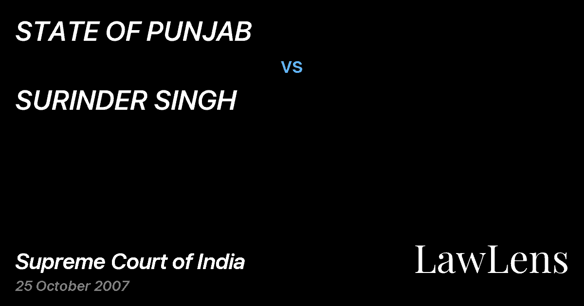 Preview image for STATE OF PUNJAB vs. SURINDER SINGH