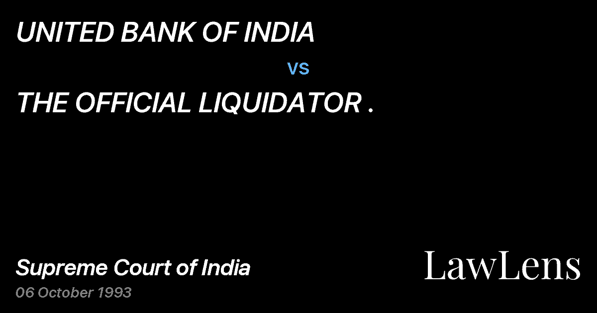Preview image for UNITED BANK OF INDIA vs. THE OFFICIAL LIQUIDATOR .
