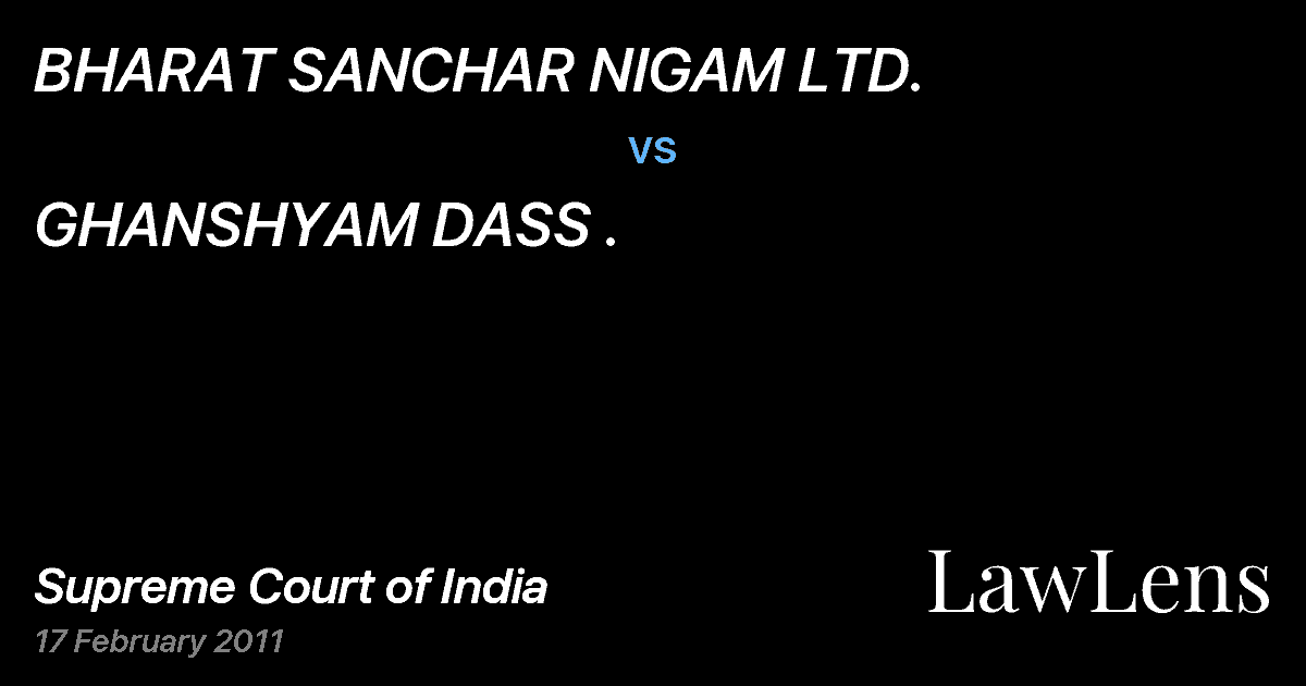 Preview image for BHARAT SANCHAR NIGAM LTD. vs. GHANSHYAM DASS .